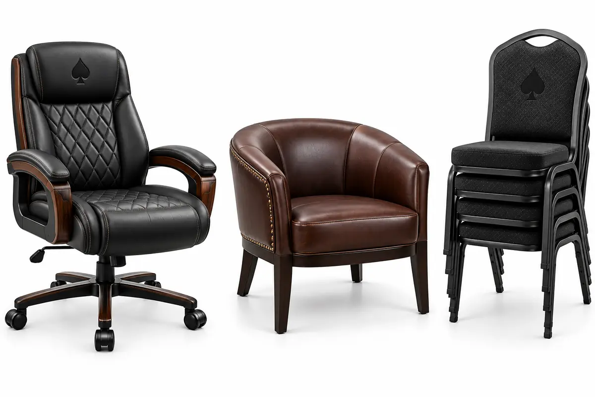 Collection of poker room chairs