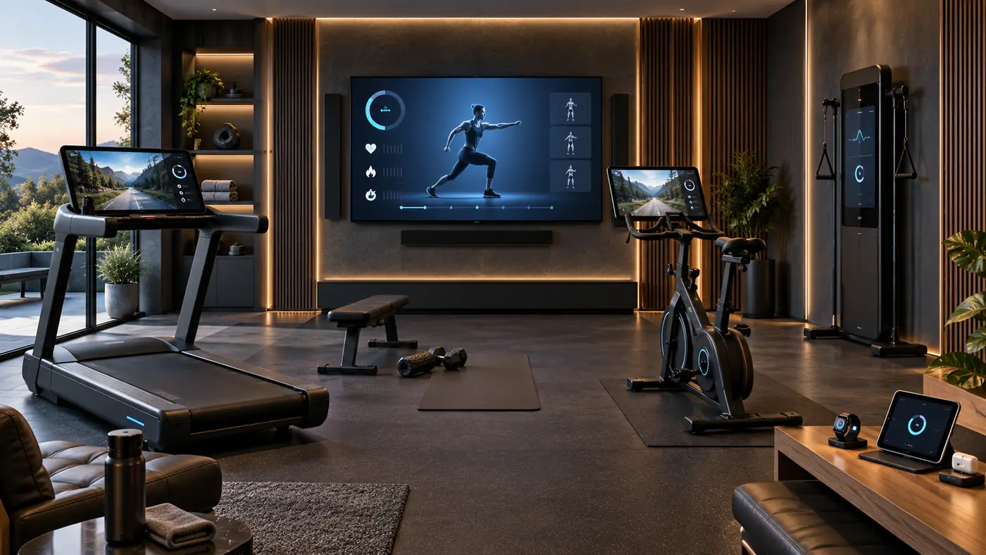 Smart fitness and interactive home gym technology